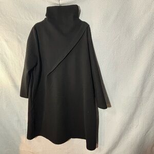 FLORYDAY Sz XL High Funnel Neck  Tunic Dress Pintuck Pleat Detail Front Back